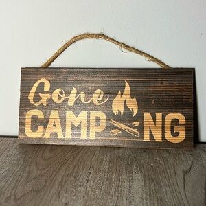 Wooden 'Gone Camping' Sign